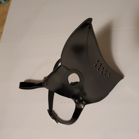 Black Plague Doctor Mask PU Leather Halloween Costume Death Dr  Steampunk Goth - Picture 6 of 9